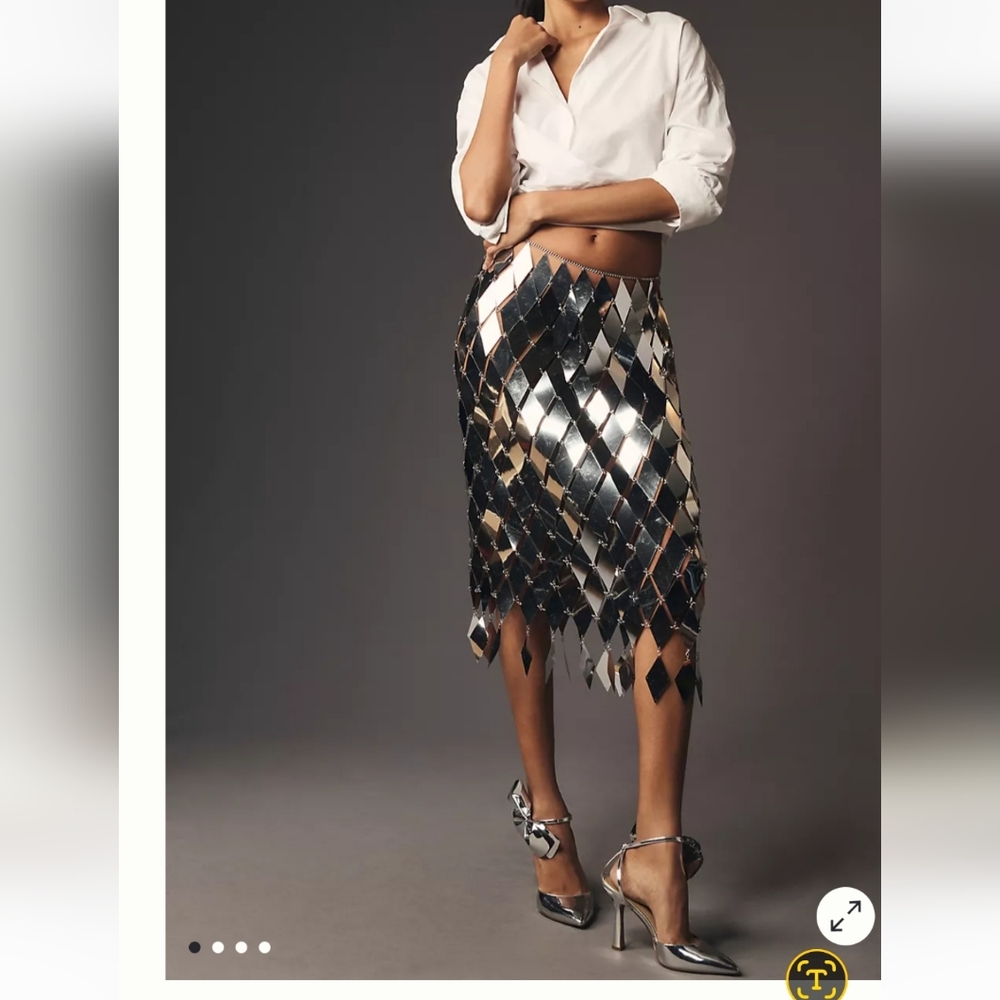 Maeve Diamond Paillette Midi Skirt XS/S